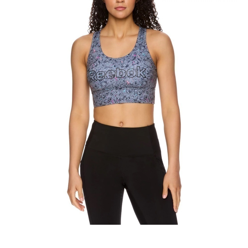 Reebok Women's Renew Longlined Printed Sports Bra with Removable Cups - Picture 1 of 7